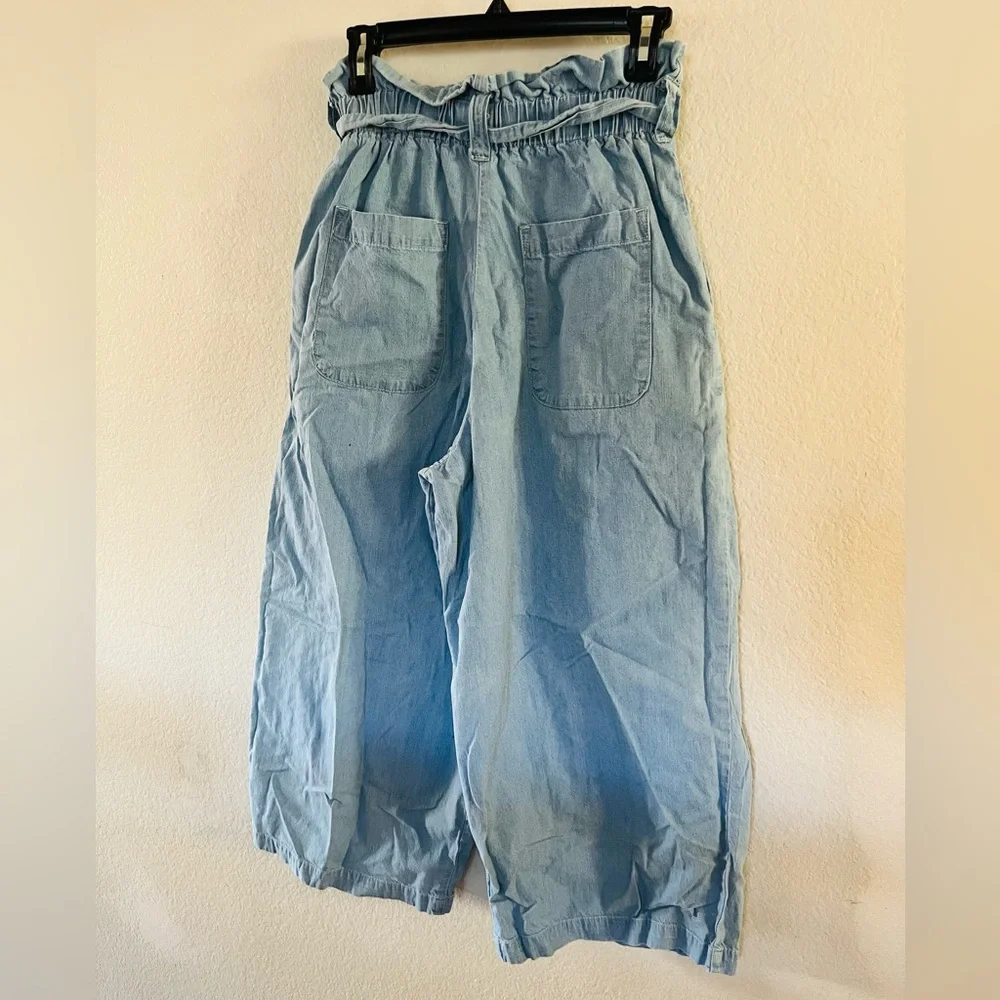 Free People Light Blue Paperbag Waist Wide Leg Jeans - Picture 5 of 7